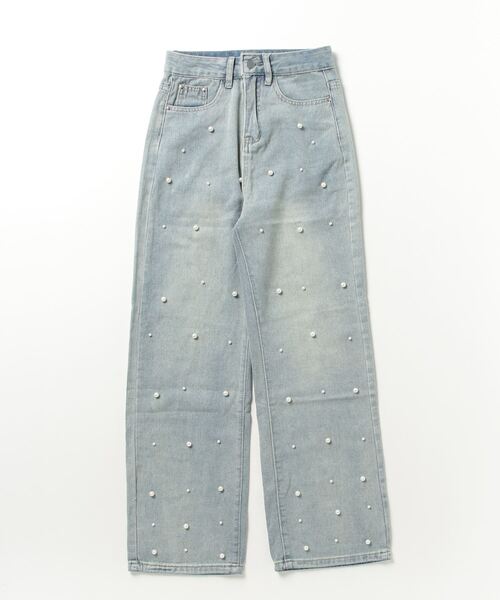 「paravion」 デニムパンツ MEDIUM ライトブルー レディース_画像5