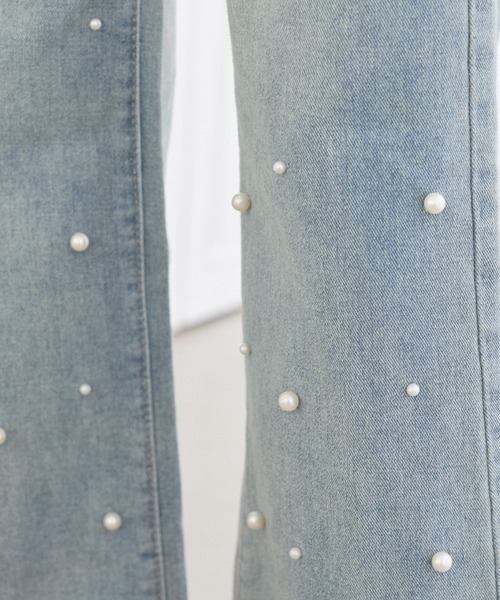 「paravion」 デニムパンツ MEDIUM ライトブルー レディース_画像6