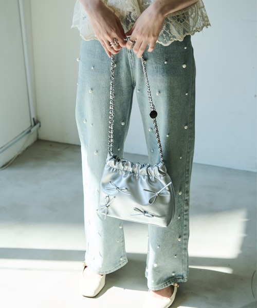 「paravion」 デニムパンツ MEDIUM ライトブルー レディース_画像9