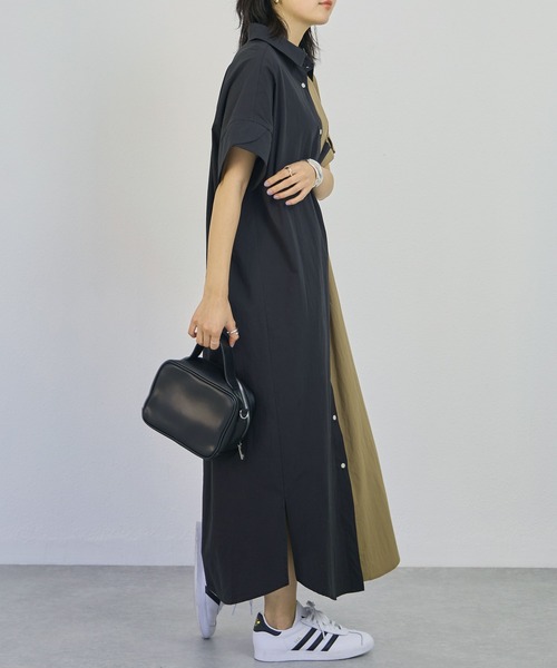 「LAVEANGE」 シャツワンピース M カーキ レディース_画像7