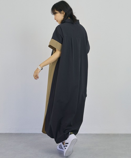 「LAVEANGE」 シャツワンピース M カーキ レディース_画像8