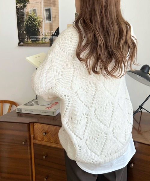 「moment+」 長袖ニット M アイボリー レディース_画像2