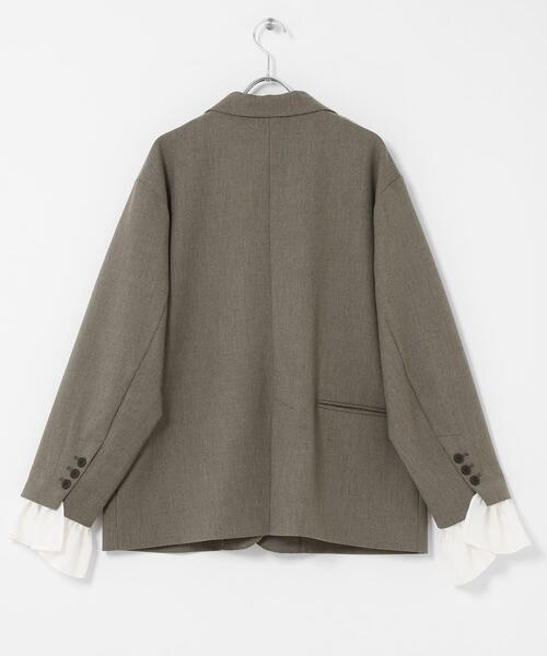 KBF フリルスリーブテーラードジャケット KBF（ケービーエフ） コート アウター フリルスリーブテーラード