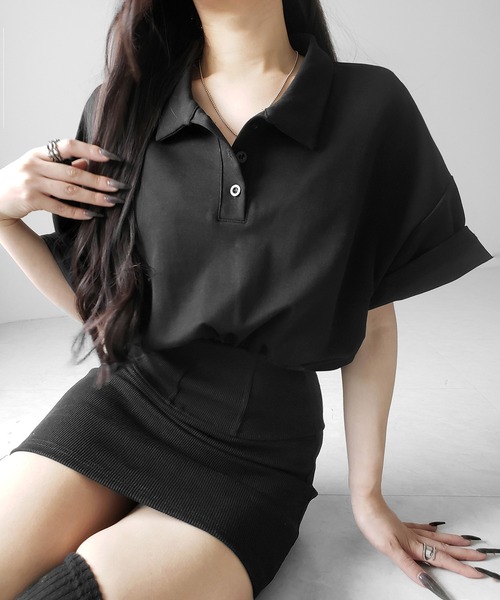 me+em select（ミームセレクト） ワンピース 半袖 「 2color 」襟付き