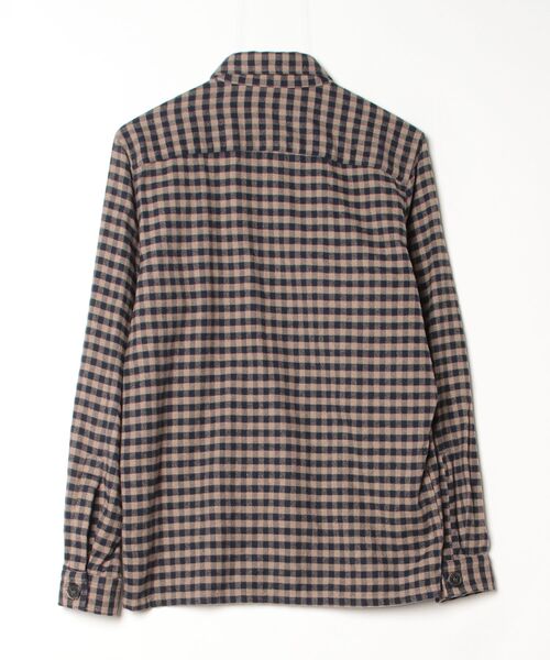 「GUY ROVER」 チェック柄長袖シャツ M ブラウン メンズ_画像2