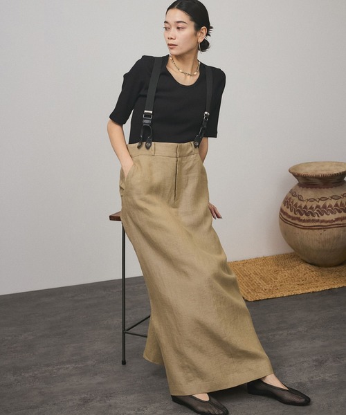 「SALON adam et rope'」 スカート M ベージュ レディースの画像