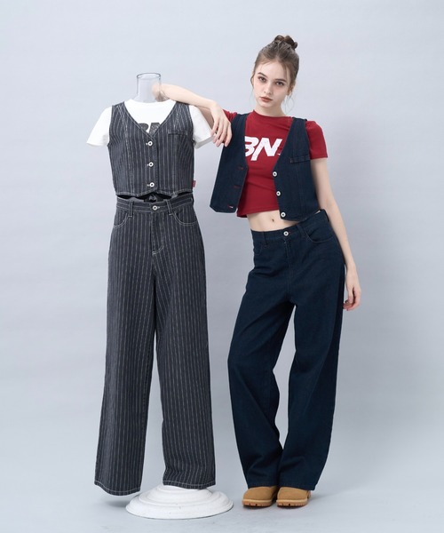BENUA ワイドパンツ ジーンズ デニム デニムパンツ Wide leg denim