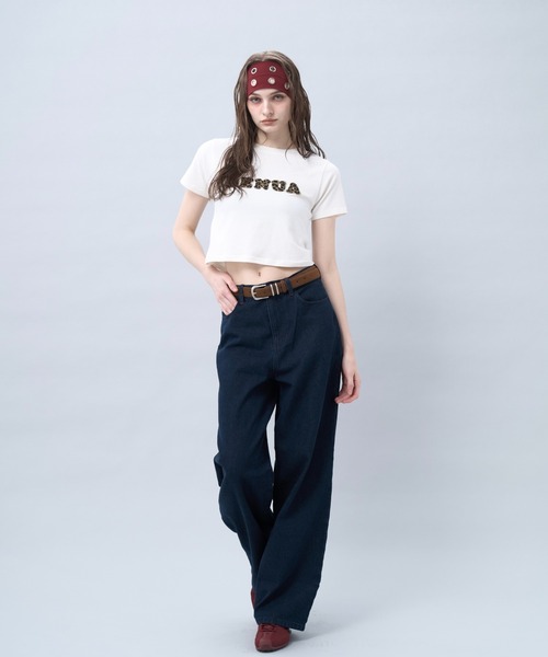 BENUA ワイドレッグデニムパンツ BENUA ワイドパンツ ジーンズ デニム デニムパンツ Wide leg denim