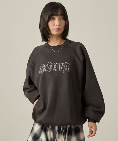 「Snap club」 スウェットカットソー L レッド レディース_画像3