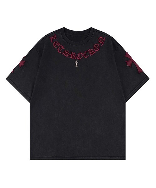 Ressaca（レサーカ） tシャツ オーバーサイズユーズド加工クロス刺繍