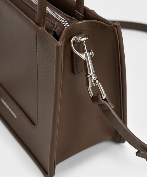 「CHARLES \u0026 KEITH」 2WAYバッグ M ダークブラウン レディースの画像