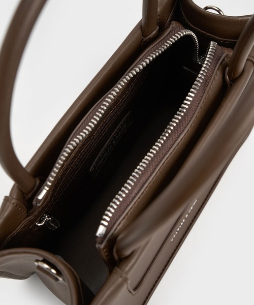 「CHARLES \u0026 KEITH」 2WAYバッグ M ダークブラウン レディースの画像