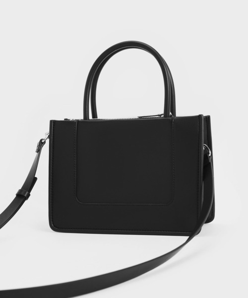 「CHARLES \u0026 KEITH」 2WAYバッグ M ダークブラウン レディースの画像