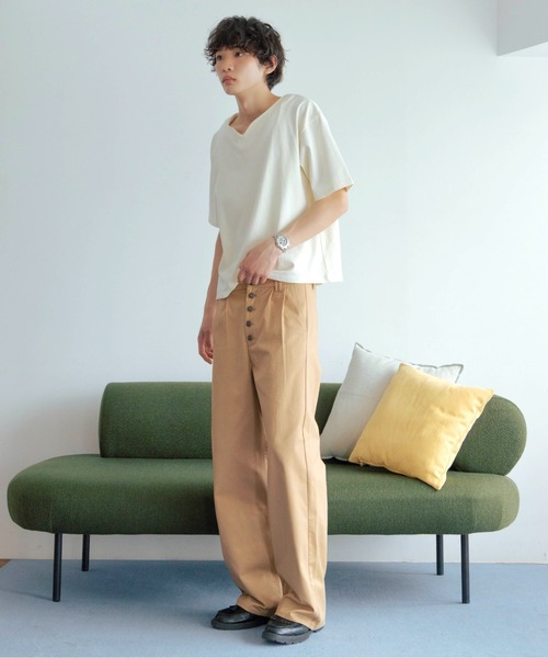 Zooodle ワイドパンツ チノパン Button fly chino pants - ボタン