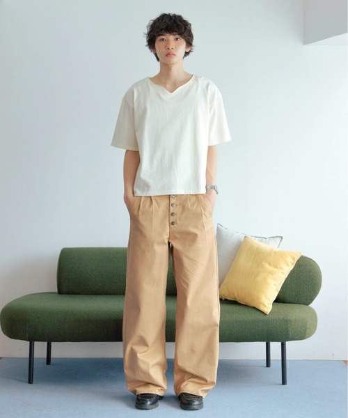 Zooodle ワイドパンツ チノパン Button fly chino pants - ボタン