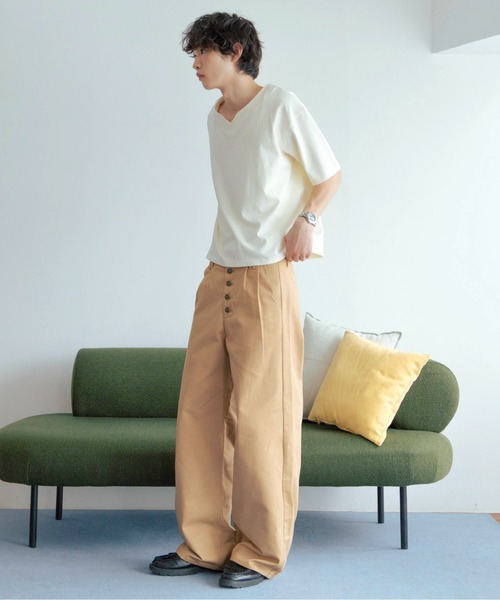 Zooodle ワイドパンツ チノパン Button fly chino pants - ボタン