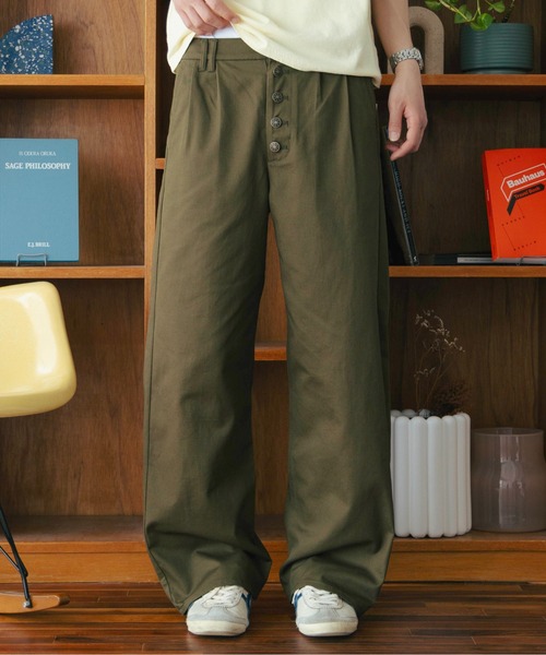 Zooodle ワイドパンツ チノパン Button fly chino pants - ボタン