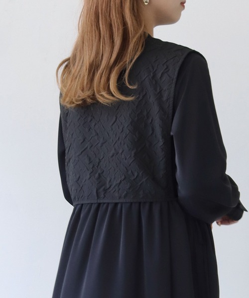 「HER CLOSET」 長袖ワンピース M ブラック レディース_画像3