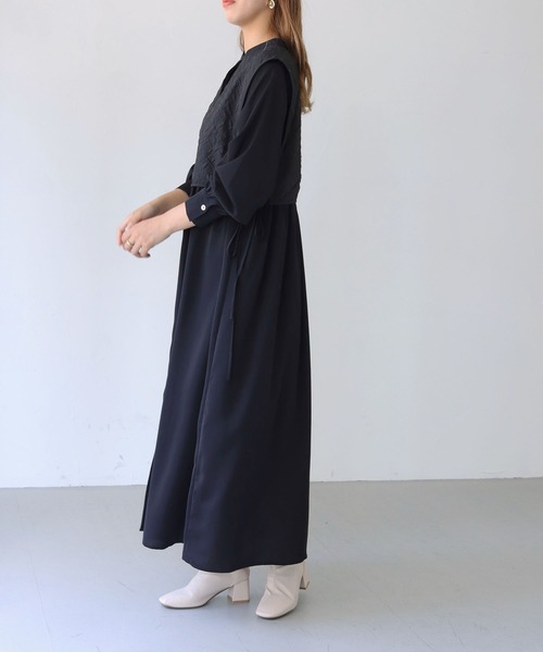 「HER CLOSET」 長袖ワンピース M ブラック レディース_画像4