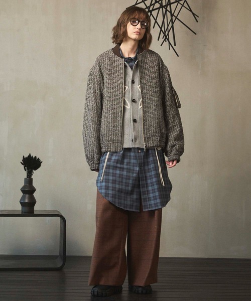 【月末セール】MAISON SPECIAL グレーカーディガン　メンズ ニット MAISON SPECIAL（メゾンスペシャル） ニットカーディガン 1 グレー