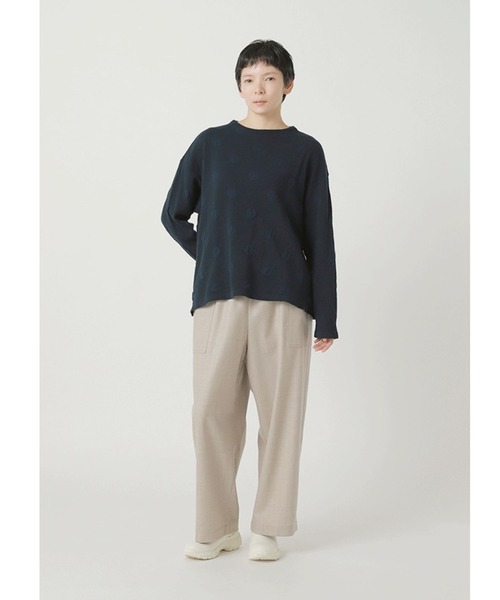 未使用 Plantation コットンシルク ポルカドットカットソー チュニック 
