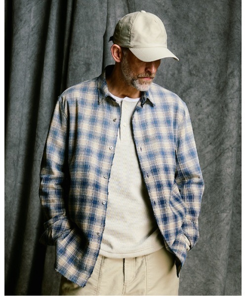 シャツ aging loose check shirt メンズの画像