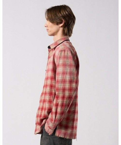 シャツ aging loose check shirt メンズの画像