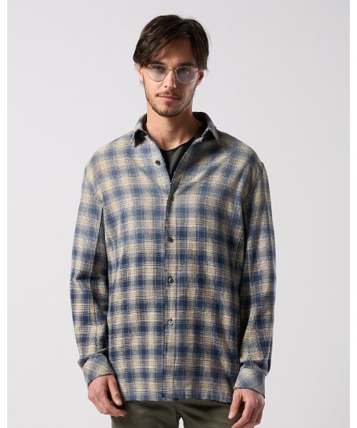 シャツ aging loose check shirt メンズの画像