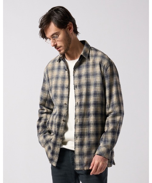 シャツ aging loose check shirt メンズの画像