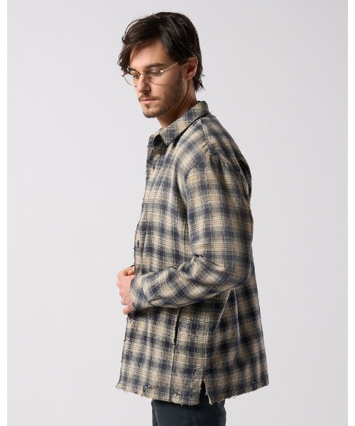 シャツ aging loose check shirt メンズの画像