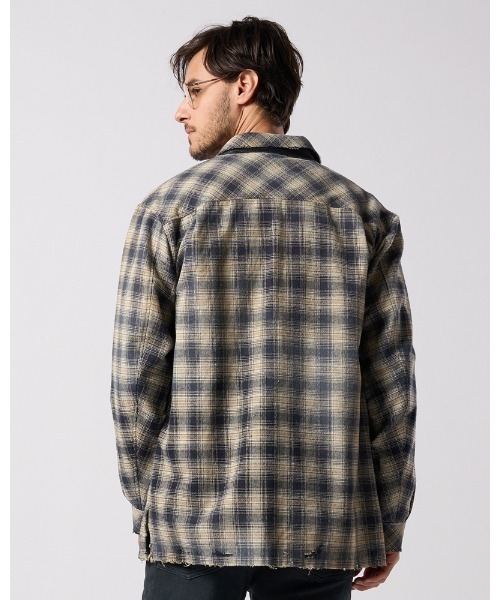 シャツ aging loose check shirt メンズの画像