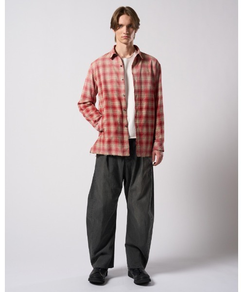 シャツ aging loose check shirt メンズの画像