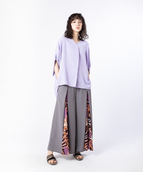 OSMOSIS（オズモーシス） パンツ 切替タックパンツ レディース
