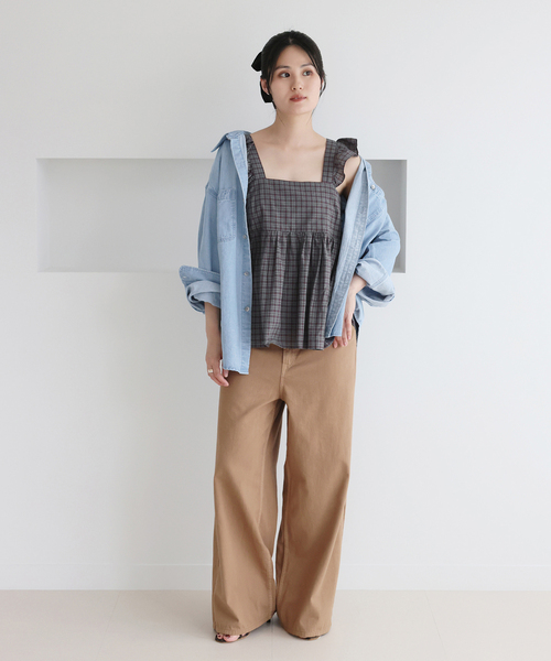 IENA（イエナ） ブラウス シャツ BLACK シャンブレーシャツ レディース