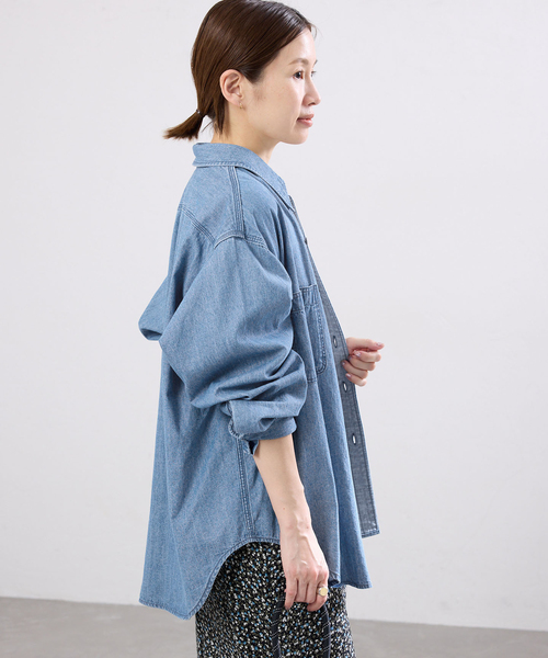 IENA（イエナ） ブラウス シャツ BLACK シャンブレーシャツ レディース