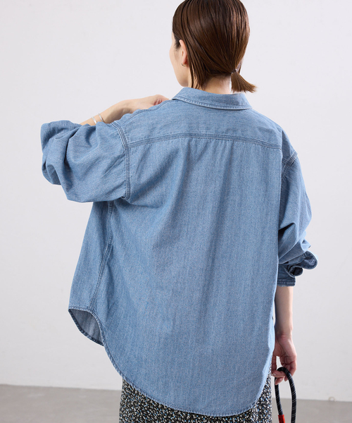 IENA（イエナ） ブラウス シャツ BLACK シャンブレーシャツ レディース
