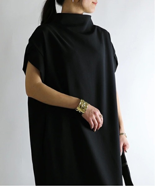 「No one knows」 半袖ワンピース M-L ブラック レディース_画像9