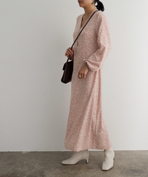 「MADEMOISELLE ROPE'」 長袖ワンピース 38 ピンク系その他 レディース_画像8