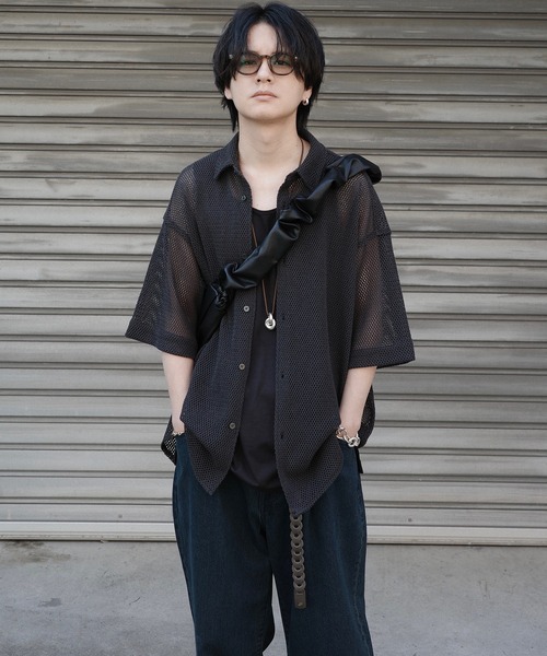 「WYM LIDNM」 半袖シャツ S グレー メンズ_画像7