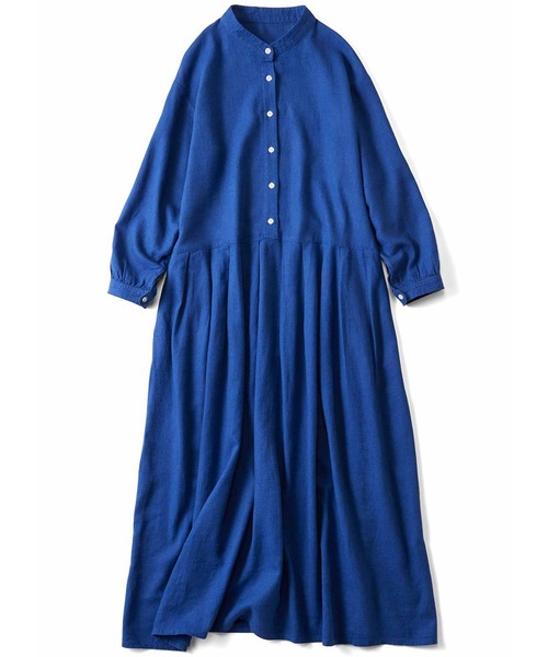 「Live in comfort」 7分袖ワンピース MEDIUM ブルー レディース_画像3