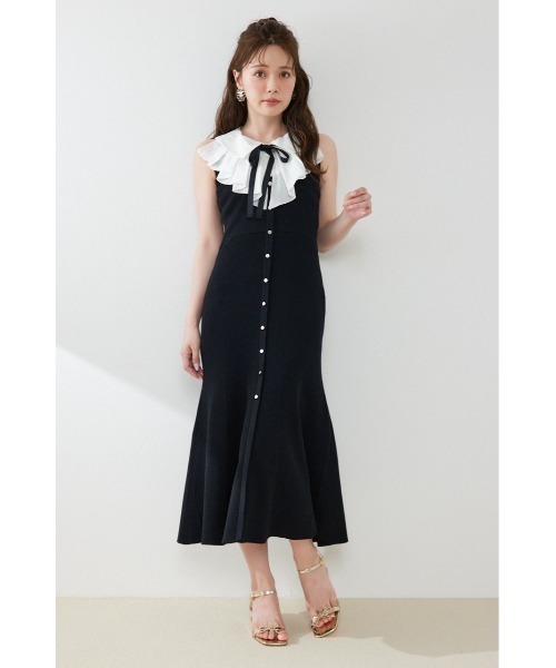 パーティードレス ワンピース 夏 「AKB48 倉野尾成美さん着用」フリルシャツドッキングニットマーメイドワンピース 夏服 | rienda | 08