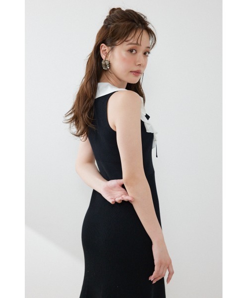 パーティードレス ワンピース 夏 「AKB48 倉野尾成美さん着用」フリルシャツドッキングニットマーメイドワンピース 夏服 | rienda | 12