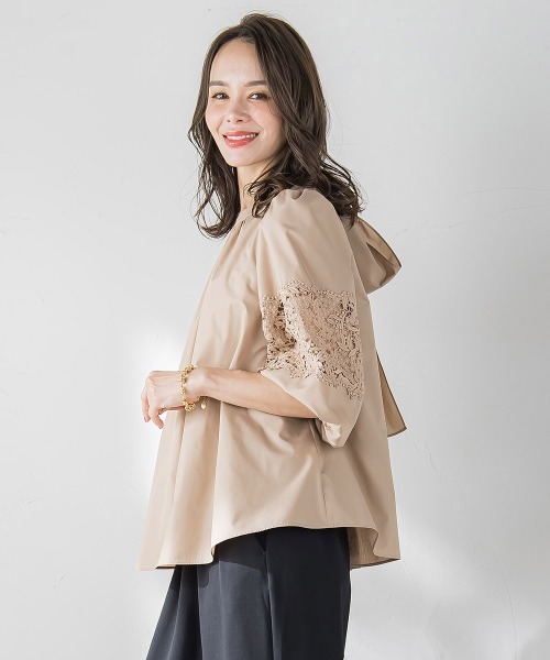 「Viaggio Blu」 半袖ブラウス M キャメル レディース_画像8