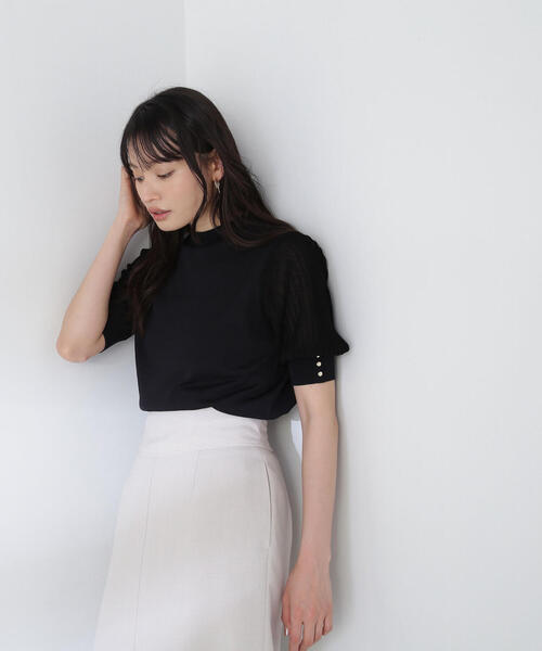 「NATURAL BEAUTY BASIC」 7分袖ニット FREE ベージュ レディース_画像6