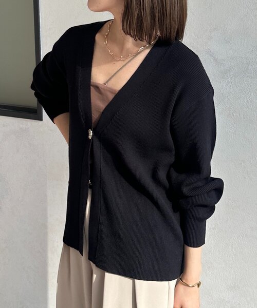 「Thevon」 ニットカーディガン FREE オリーブ レディース_画像3