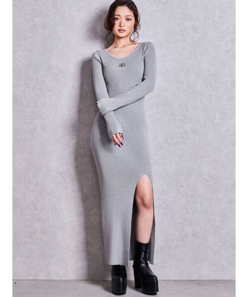 GYDA（ジェイダ） ワンピース SymmetryGYDAプレートlong sleeveニット