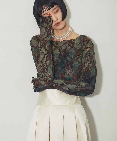 tシャツ タイダイマーブルレースシアートップス レディース : ZOZOTOWN
