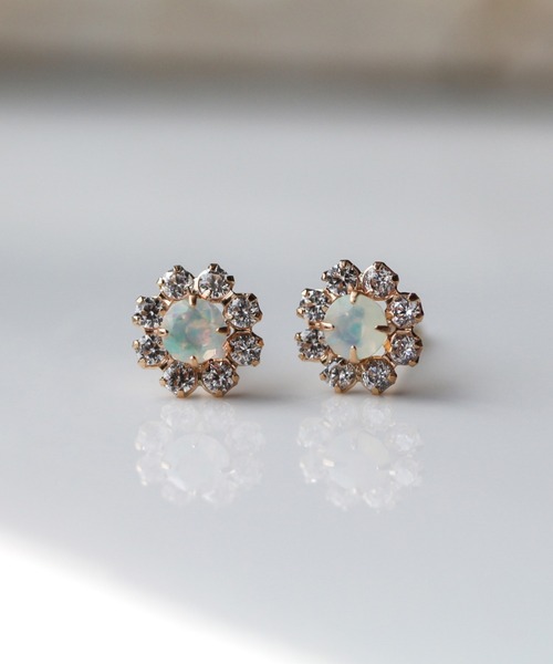 cui-cui（キュイキュイ） ピアス オパール フラワー ピアス | K10YG