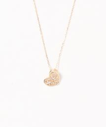 美品♡con affetto♡コンアフェット K10 ダイヤ クロス ネックレス セール】K10ダイヤフラワーネックレス（ネックレス）｜con