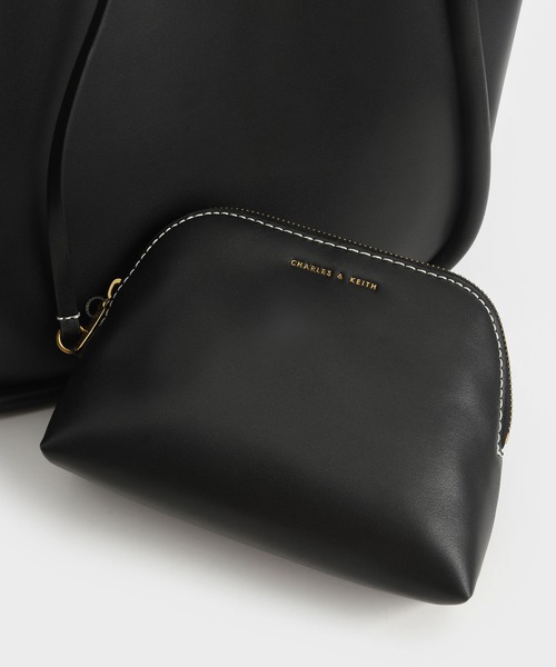 CHARLES & KEITH サークルハンドル トートバッグ （Black